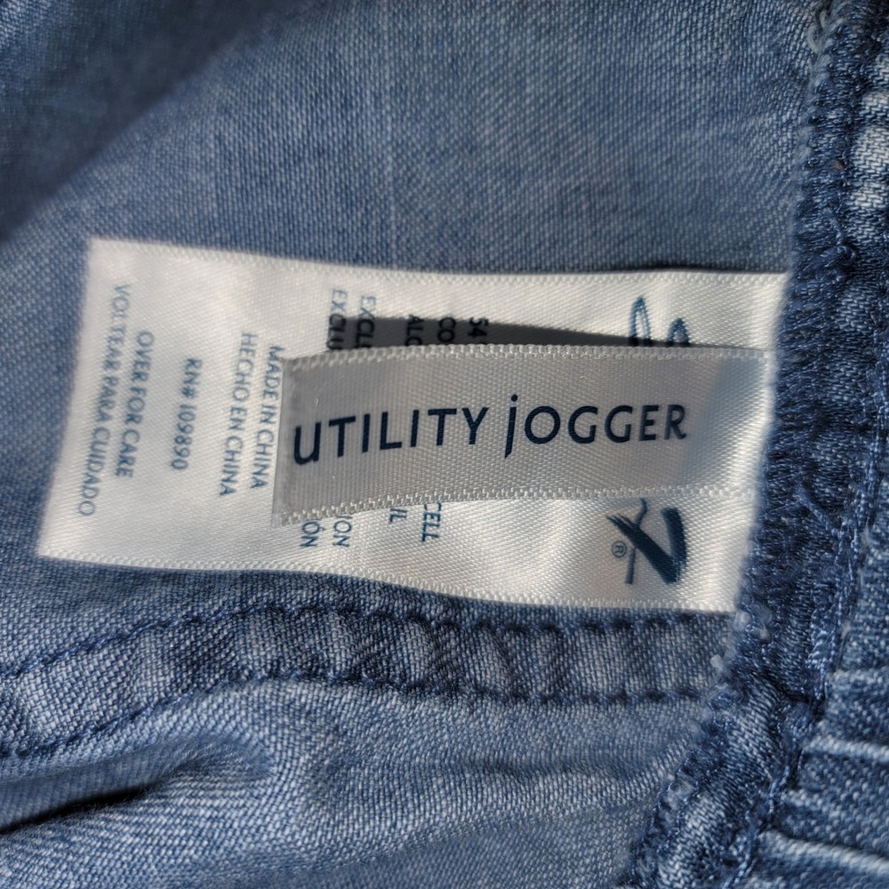 Seven7 Utility Jogger Pants Blue Denim Pull-On Womens Sz XL Cargo - Picture 8 of 13